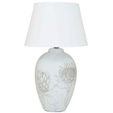 Serene Lamp White With Light Grey Shade Serene Lamp White With Light Grey Shade