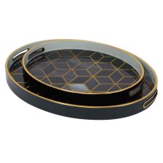 Geometric Trays (Set Of 2) Midnight Blue Geometric Trays (Set Of 2) Midnight Blue