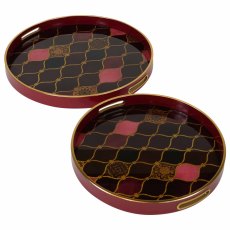 Haralson Trays (Set Of 2) Red & Black Haralson Trays (Set Of 2) Red & Black