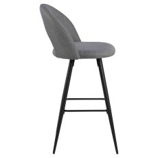 Ayla High Bar Stool Fabric Light Grey