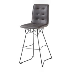 Mirko High Bar Bar Stool Fabric Grey Mirko High Bar Bar Stool Fabric Grey