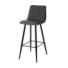 Melba High Bar Stool Faux Leather Taupe