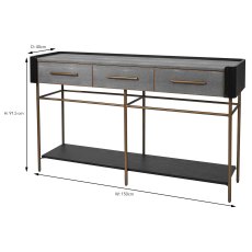 Limoges 3 Drawer Console Table Grey