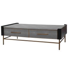 Limoges 2 Drawer Coffee Table Grey Limoges 2 Drawer Coffee Table Grey