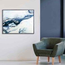 Blue Abstract 90cm x 119cm Picture Silver Frame