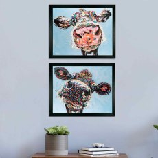 Funny Cow II 51cm x 63cm Picture By Carolee Vitaletti Black Frame