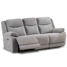 Robson Electric Reclining 3 Seater Sofas Fabric Light Grey Robson Electric Reclining 3 Seater Sofas Fabric Light Grey
