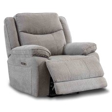 Robson Electric Reclining Armchair Fabric Light Grey Robson Electric Reclining Armchair Fabric Light Grey