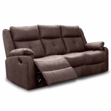 Velino 3 Seater Manual Reclining Sofa With Dropdown Tray Faux Suede Chestnut Velino 3 Seater Manual Reclining Sofa With Dropdown Tray Faux Suede Chestnut