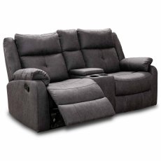 Velino 2 Seater Manual Reclining Sofa With Console & Storage Faux Suede Anchor Grey Velino 2 Seater Manual Reclining Sofa With Console & Storage Faux Suede Anchor Grey