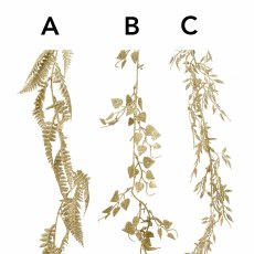 Garland With Leaves & Glitter Gold 6ft/180cm (Choice of 3)