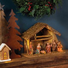 Nativity Set With 8 Figurines Multicoloured 29cm (9 Pieces)