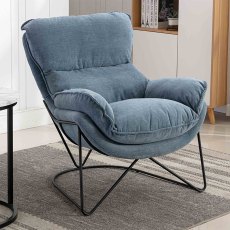 Maritime Armchair Fabric Washed Denim Limited Stock Maritime Armchair Fabric Washed Denim Limited Stock