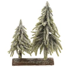 Mini Trees Standing Decoration With Snow Green & White 28cm Mini Trees Standing Decoration With Snow Green & White 28cm