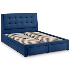 Fullerton Fabric Bedstead With Storage Blue (Multiple Sizes)