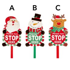 Christmas Please Stop Here Sign Santa Claus, Snowman Or Rudolph 1m (Choice of 3) Christmas Please Stop Here Sign Santa Claus, Snowman Or Rudolph 1m (Choice of 3)