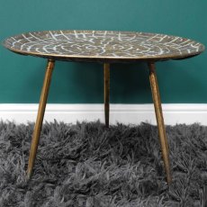 Sundial Lamp/Side Table Antique Brass