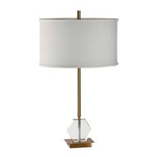 Talos Table Lamp Brass With Off White Shade Talos Table Lamp Brass With Off White Shade
