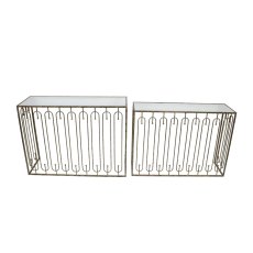 Estela Console Tables (Set of 2) Mirrored & Antique Gold Estela Console Tables (Set of 2) Mirrored & Antique Gold