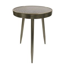 Adelina Side/Lamp Table Mirrored Patterned & Gold Adelina Side/Lamp Table Mirrored Patterned & Gold