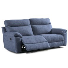 Torcello Manual Reclining 3 Seater Sofa Fabric Blue