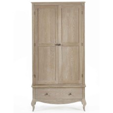 Camille Double Wardrobe With 1 Drawer Limed Oak Camille Double Wardrobe With 1 Drawer Limed Oak