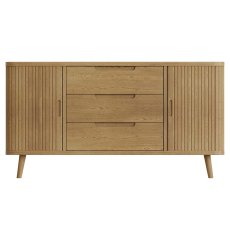 Tambour 2 Door + 3 Drawer Sideboard Grey Oak Tambour 2 Door + 3 Drawer Sideboard Grey Oak