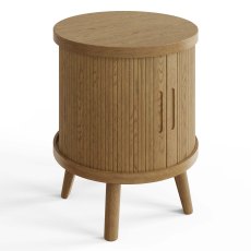 Tambour Side/Lamp Table Grey Oak Tambour Side/Lamp Table Grey Oak