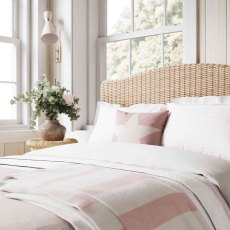 Ticking Stripe Reversible Duvet Cover Set Pink (Multiple Sizes)