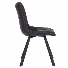 Lou Vintage Dining Chair Faux Leather Black