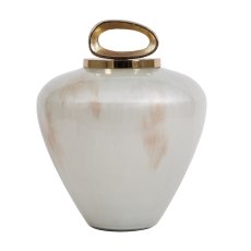 Pearl Large Jar White & Gold