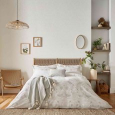 Pure Strawberry Thief Embroidery Reversible Duvet Cover Silver & White (Multiple Sizes) Pure Strawberry Thief Embroidery Reversible Duvet Cover Silver & White (Multiple Sizes)