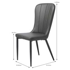 Hugo Dining Chair Faux Leather Dark Grey Hugo Dining Chair Faux Leather Dark Grey