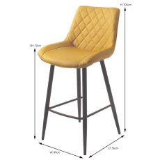 Sammy High Bar Stool Faux Leather (Choice of Colours & Legs)