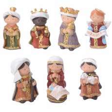 Nativity Figures With Baby Features 8 Pieces Multicoloured 8cm
