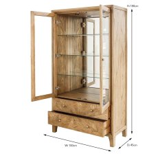 Sara 2 Door Display Cabinet Light Ash