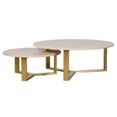 Lucia Coffee Table With Marble Top Cream (Set of 2) Lucia Coffee Table With Marble Top Cream (Set of 2)