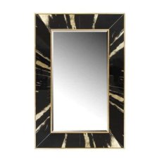 Vesna Rectangular Mirror with Black Base, Gold Surround, and Gold Finish Vesna Rectangular Mirror with Black Base, Gold Surround, and Gold Finish