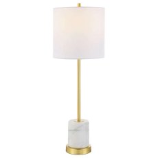 Turret Buffet Table Lamp White Base & Shade Turret Buffet Table Lamp White Base & Shade