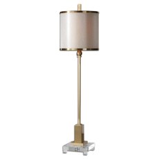 Villena Buffet Table Lamp Brass with White Shade Villena Buffet Table Lamp Brass with White Shade