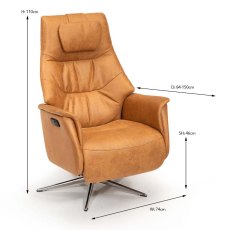 Julian Manual Reclining Medium Armchair Soleda Leather