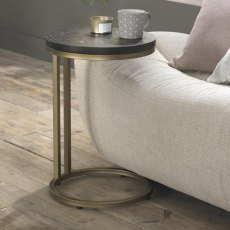 Chevron Sofa/Side Table Peppercorn Oak