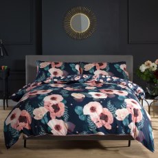 Paper Poppy Reversible Single Duvet Cover Set Petrol Paper Poppy Reversible Single Duvet Cover Set Petrol