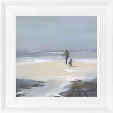 Beach Walk I 39cm x 39cm Picture By Janet Gammans With White Frame Beach Walk I 39cm x 39cm Picture By Janet Gammans With White Frame