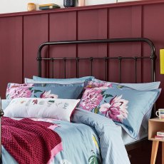 Melrose Floral Reversible Duvet Cover Set Blue (Multiple Sizes)