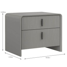 Cavelli 2 Drawer Bedside Locker Grey