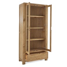 Ellie 2 Door + 1 Drawer Display Cabinet Oak