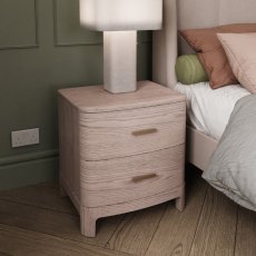 Emile 2 Drawer Bedside Locker Cream