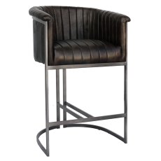 Latino Low Bar Stool Faux Leather Dark Grey Latino Low Bar Stool Faux Leather Dark Grey