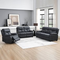 Arpino Sofa Faux Suede Steel Blue (Multiple Sizes)